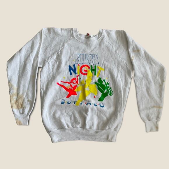 vintage first night buffalo crewneck sweatshirt xl - Picture 1 of 4